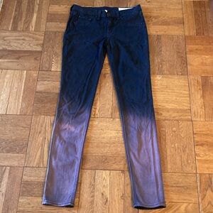 Rag and Bone rusted ombre leggings jeggings, black and mauve, brushed cotton, 26